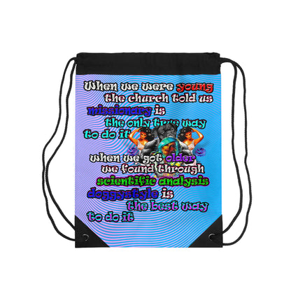 doggystyle - Drawstring Bag (light blue-purple wave)