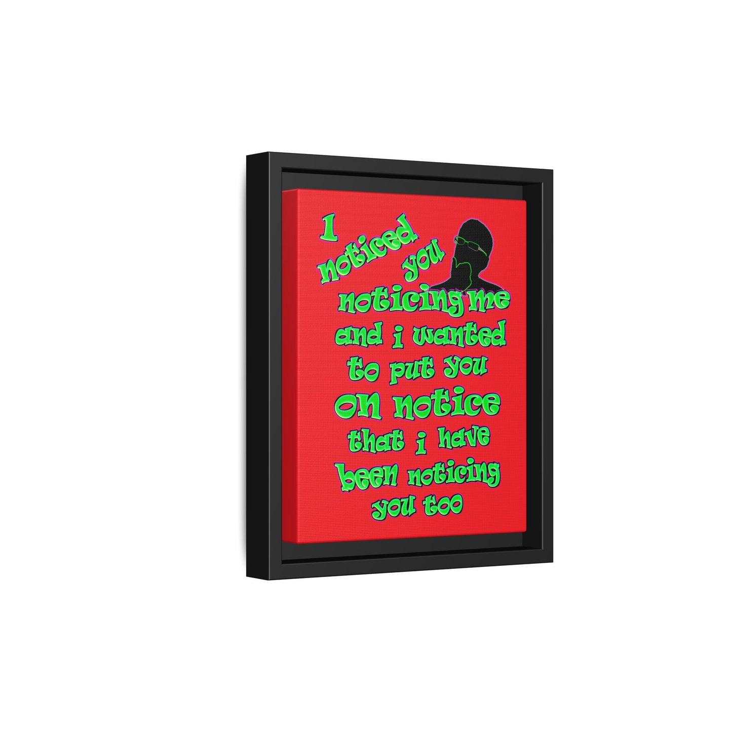 noticed you noticing - framed canvas art (red)