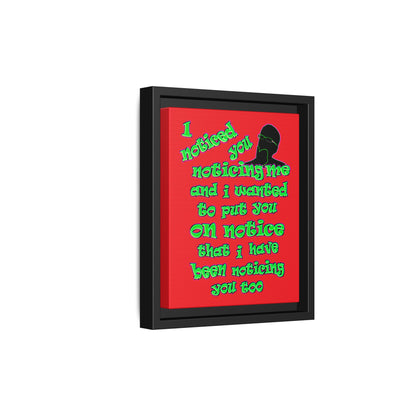 noticed you noticing - framed canvas art (red)