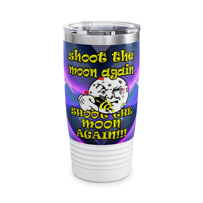 shoot the moon again - Ringneck Tumbler, 20oz (grey-pink wave)