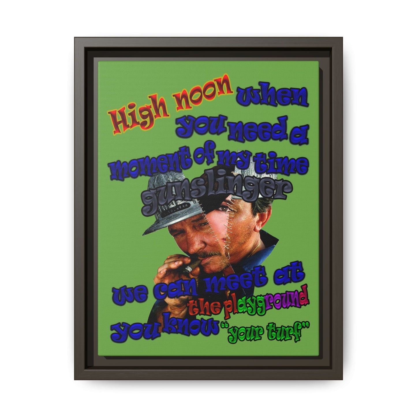 high noon - framed canvas art (green)
