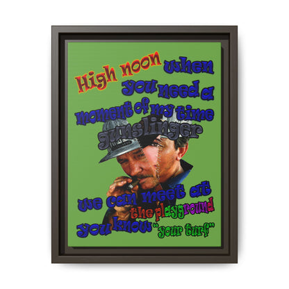 high noon - framed canvas art (green)