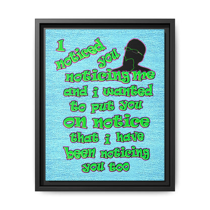 noticed you noticing - framed canvas art (faded blue)