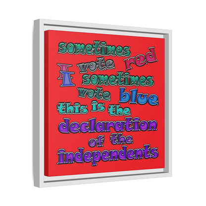 declaration of the independents - framed canvas art (red)