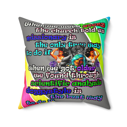 doggystyle - Faux Suede Square Pillow - (rainbow split)