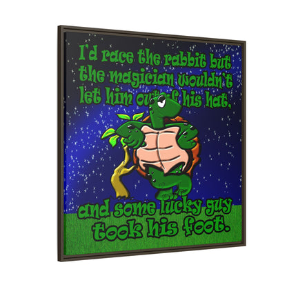 turtle race - framed canvas art ('snoops' background)