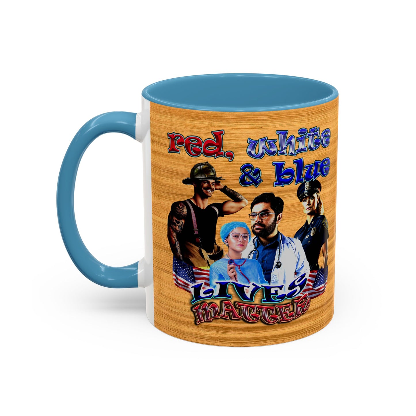 rw&b lives matter - Accent Mug (butterscotch wood finish)