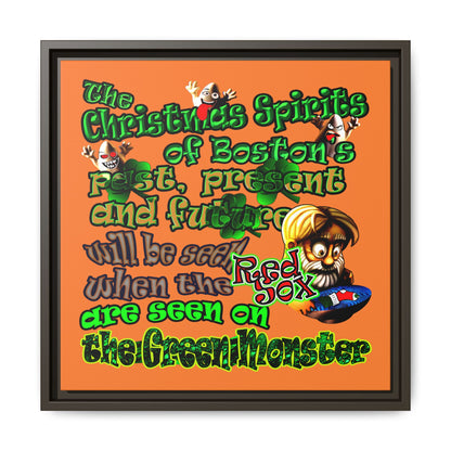 christmas spirits of boston - framed canvas art (crusta)