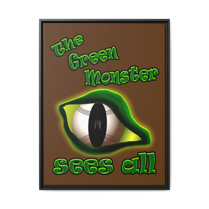 green monster - framed canvas art (brown)