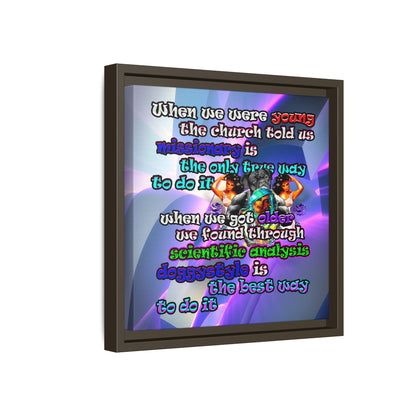 doggystyle - framed canvas art (grey-pink wave)