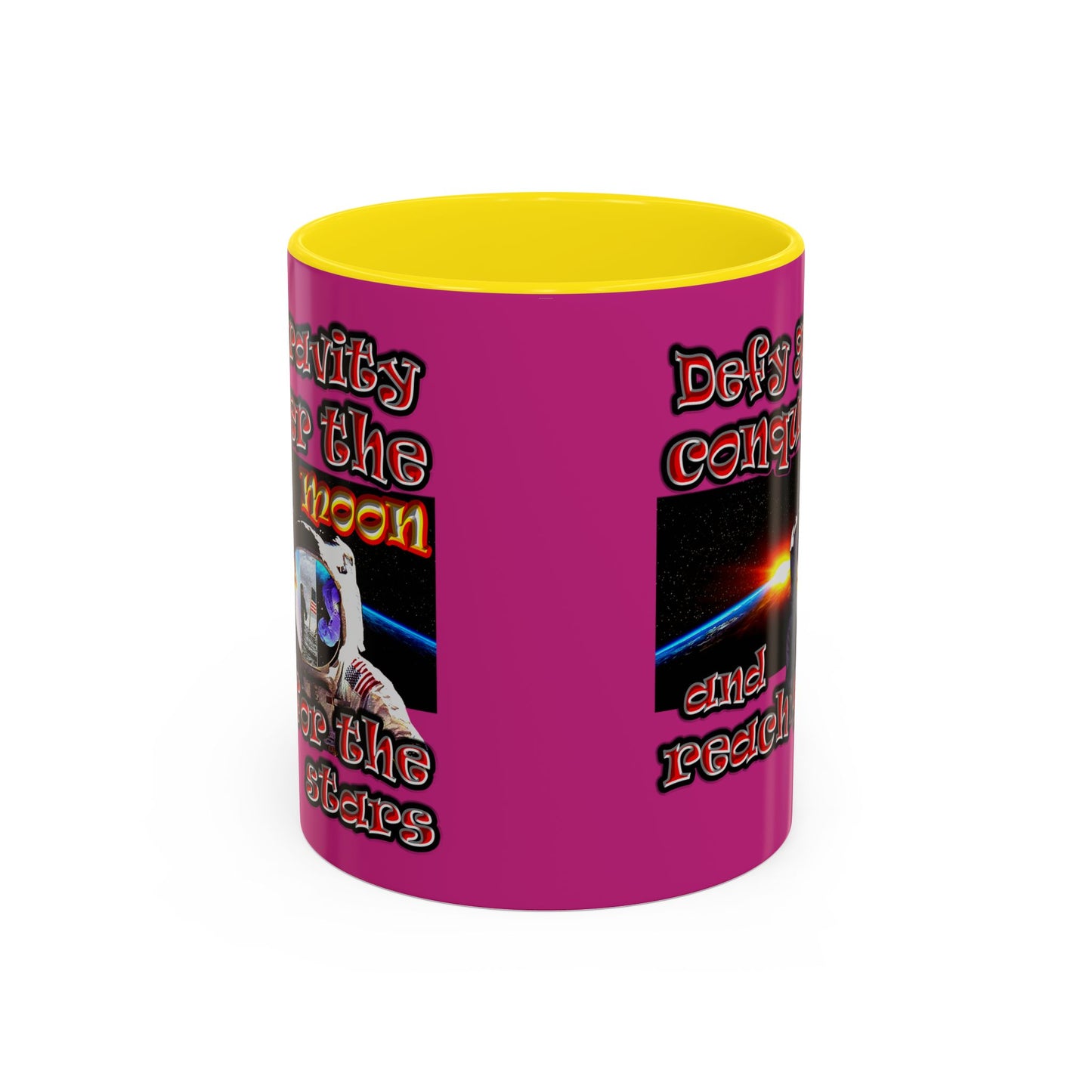defy conquer reach - Accent Mug (pink)