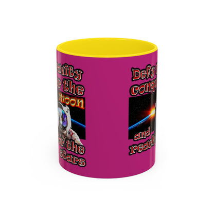defy conquer reach - Accent Mug (pink)