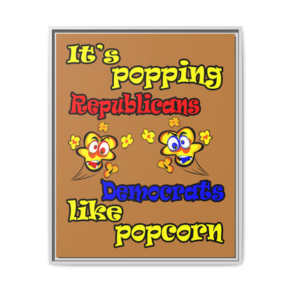 popping like popcorn - framed canvas art (light brown)
