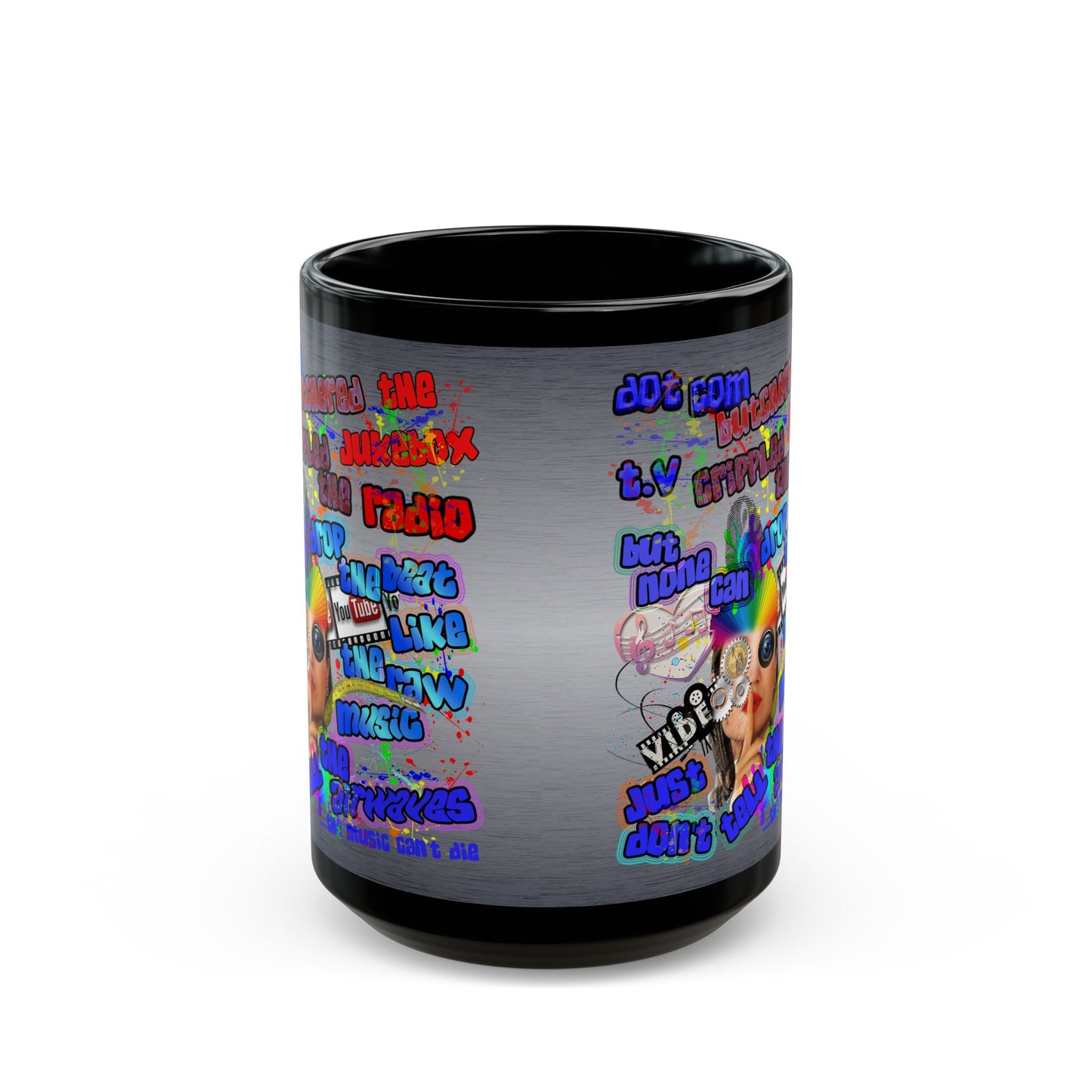 drop the beat - Black Mug (brushed nickel)