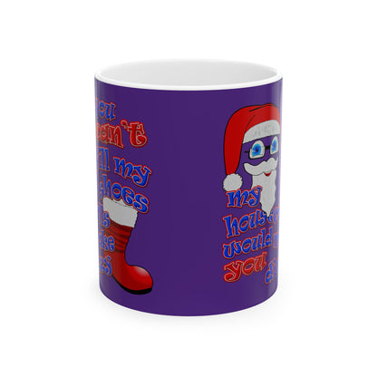 santa's shoes - White Mug (purple)
