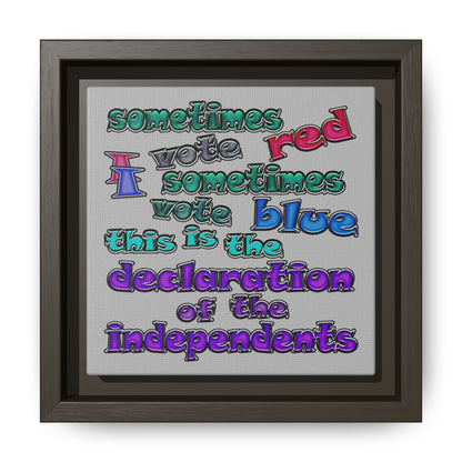 declaration of the independents - framed canvas art (light grey)