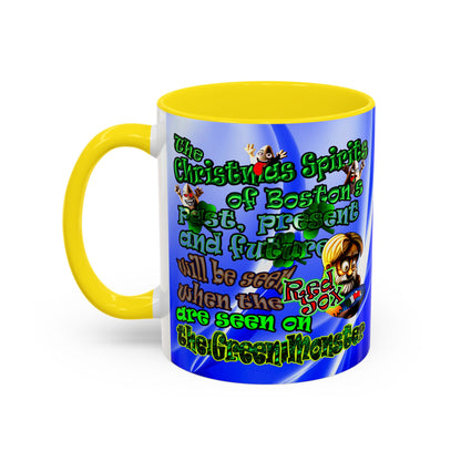 christmas spirits of boston - Accent Mug (blue-white wave)