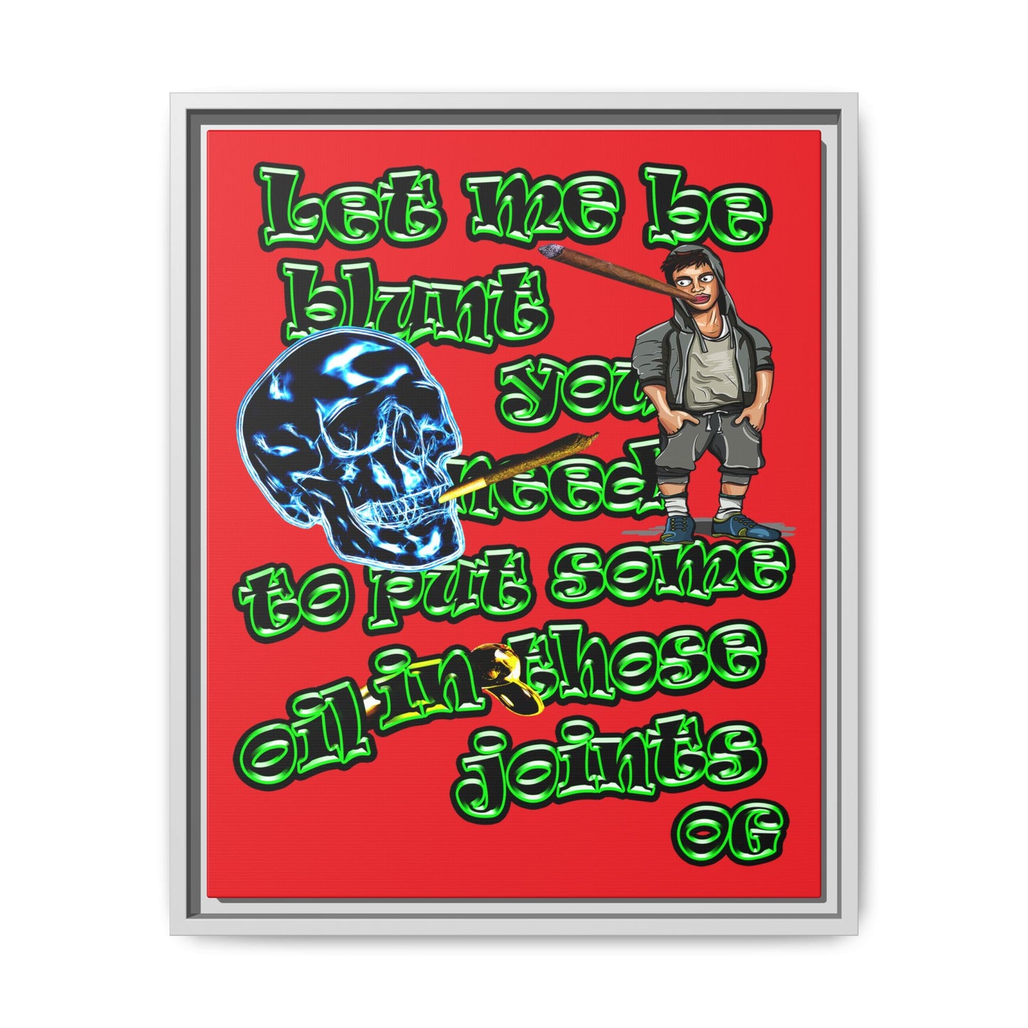 og - framed canvas art (red)