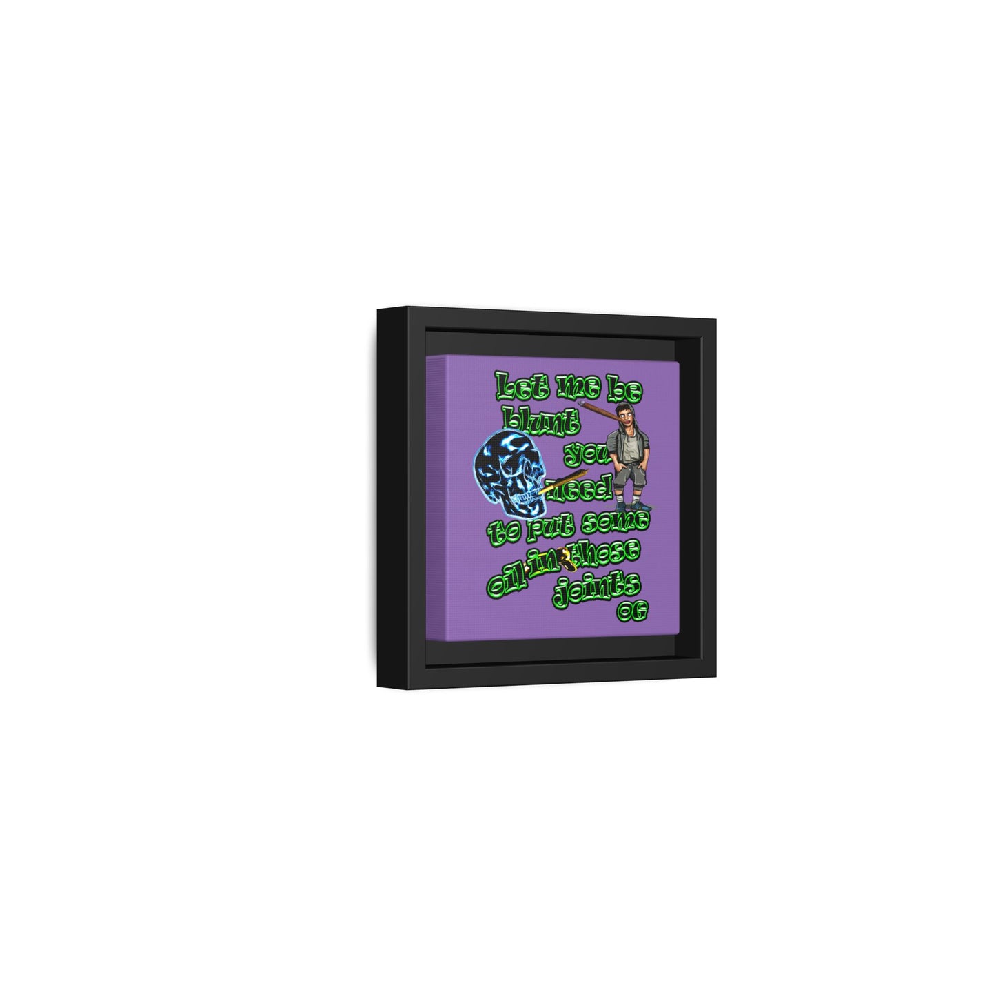 og - framed canvas art (light purple)