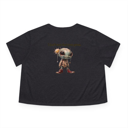 I don't care that your grey - Women's Flowy Cropped Tee