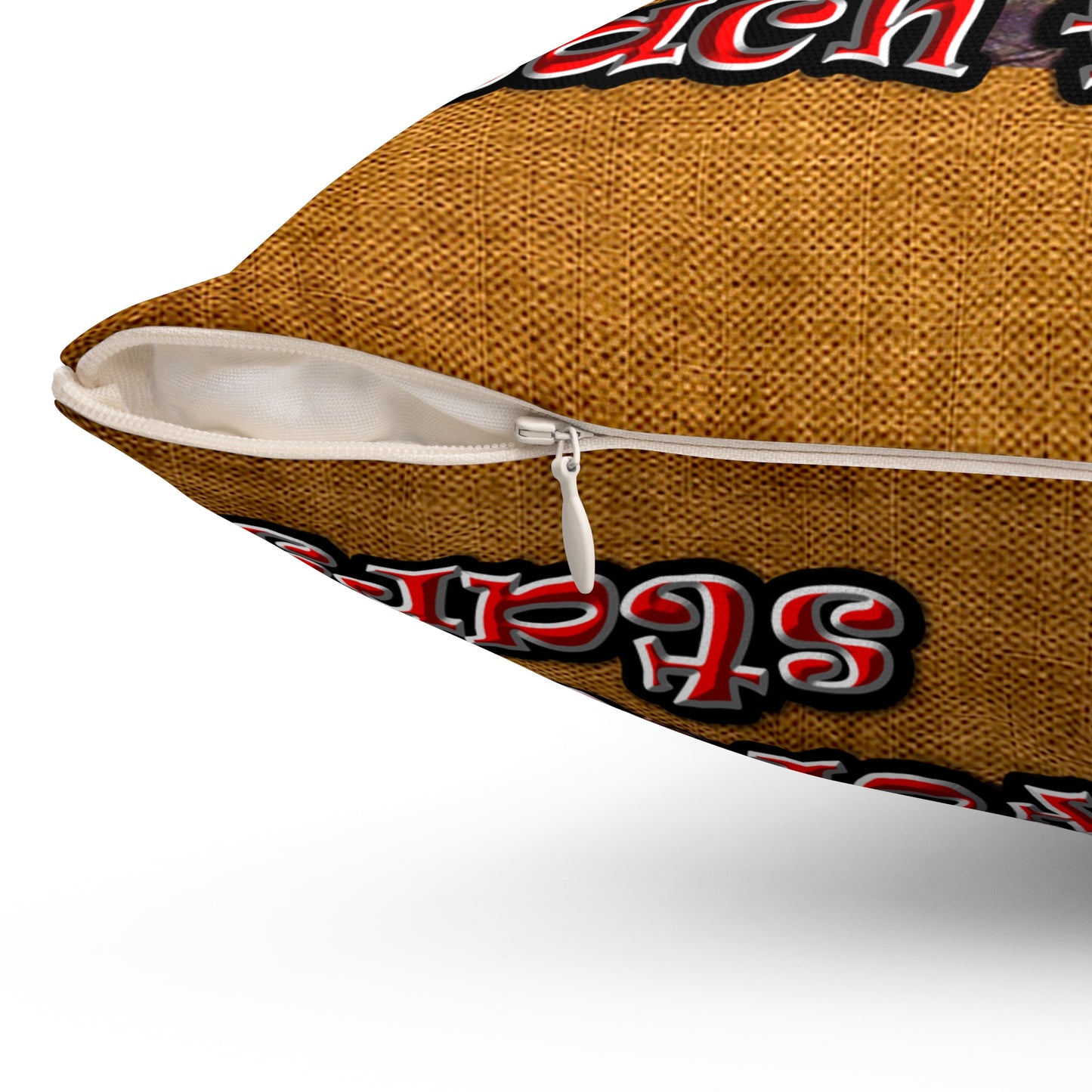 defy conquer reach - Spun Polyester Square Pillow - (dichromatic brown papyrus)