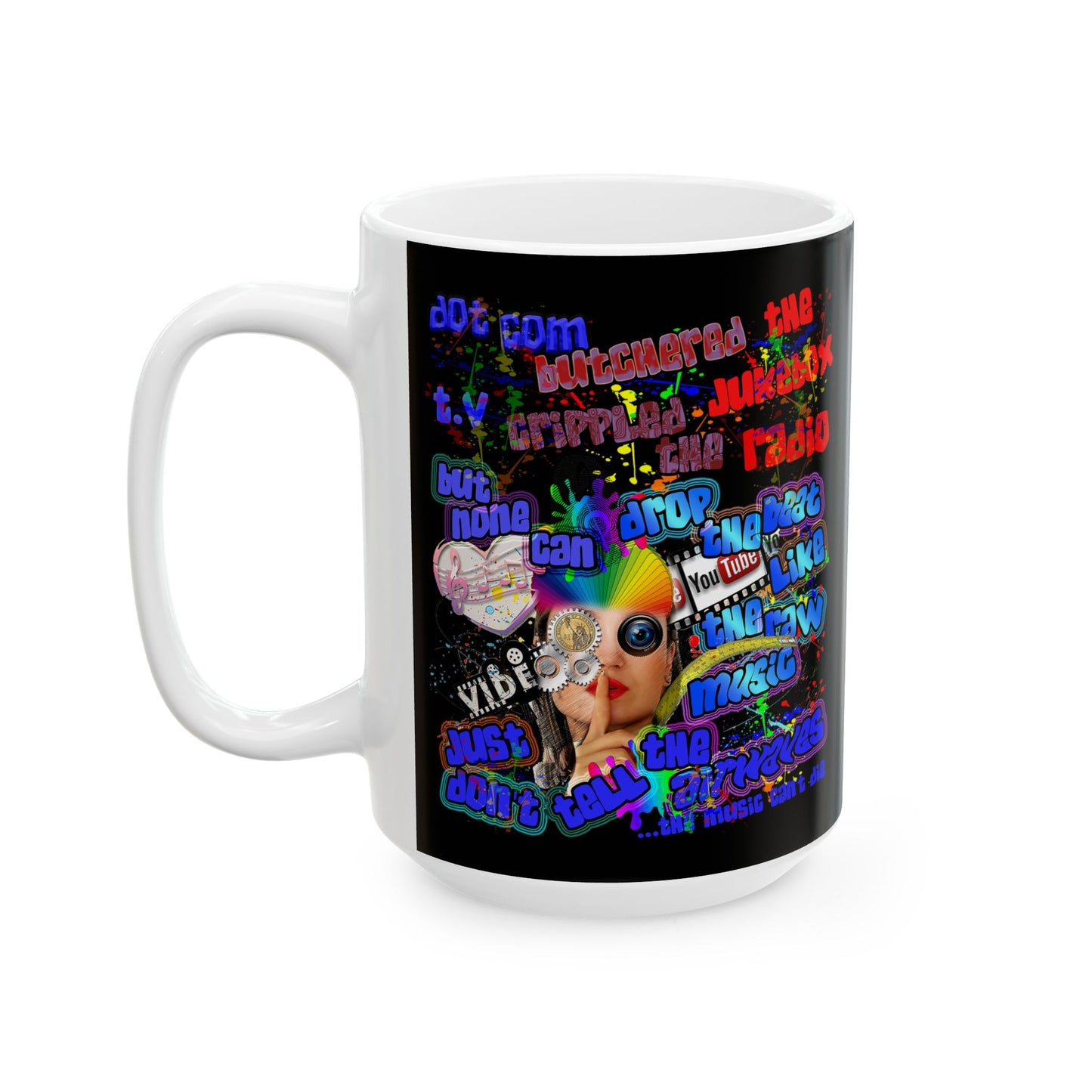 drop the beat - White Mug (black)