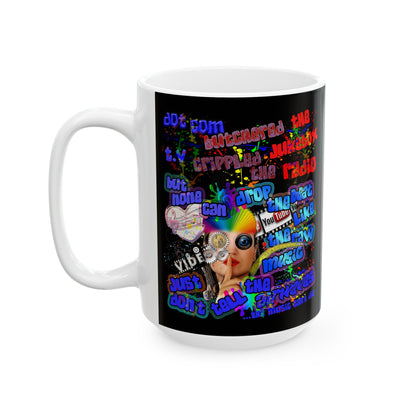 drop the beat - White Mug (black)