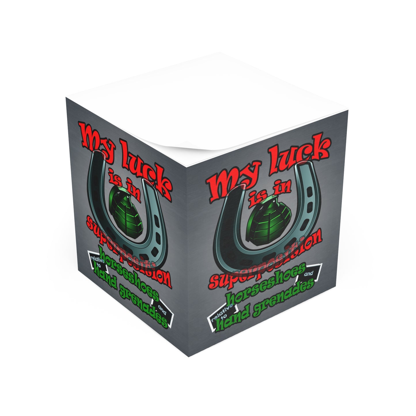 my luck - note cube (grey-light grey)