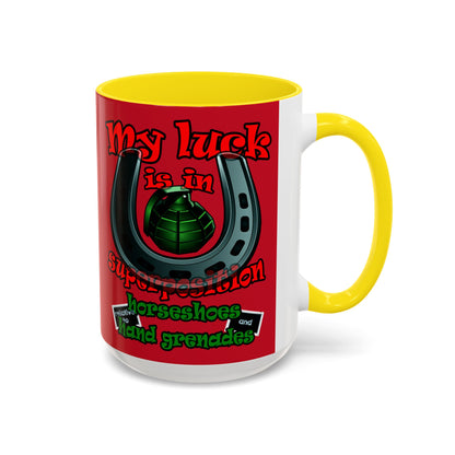 my luck - Accent Mug (dark red)