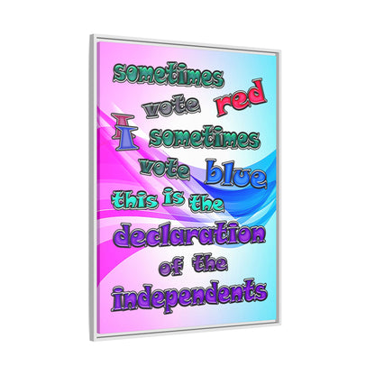 declaration of the independents - framed canvas art (light blue-pink wave)