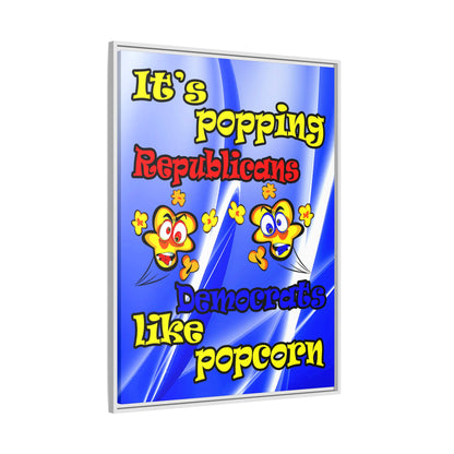 popping like popcorn - framed canvas art (blue-white wave)