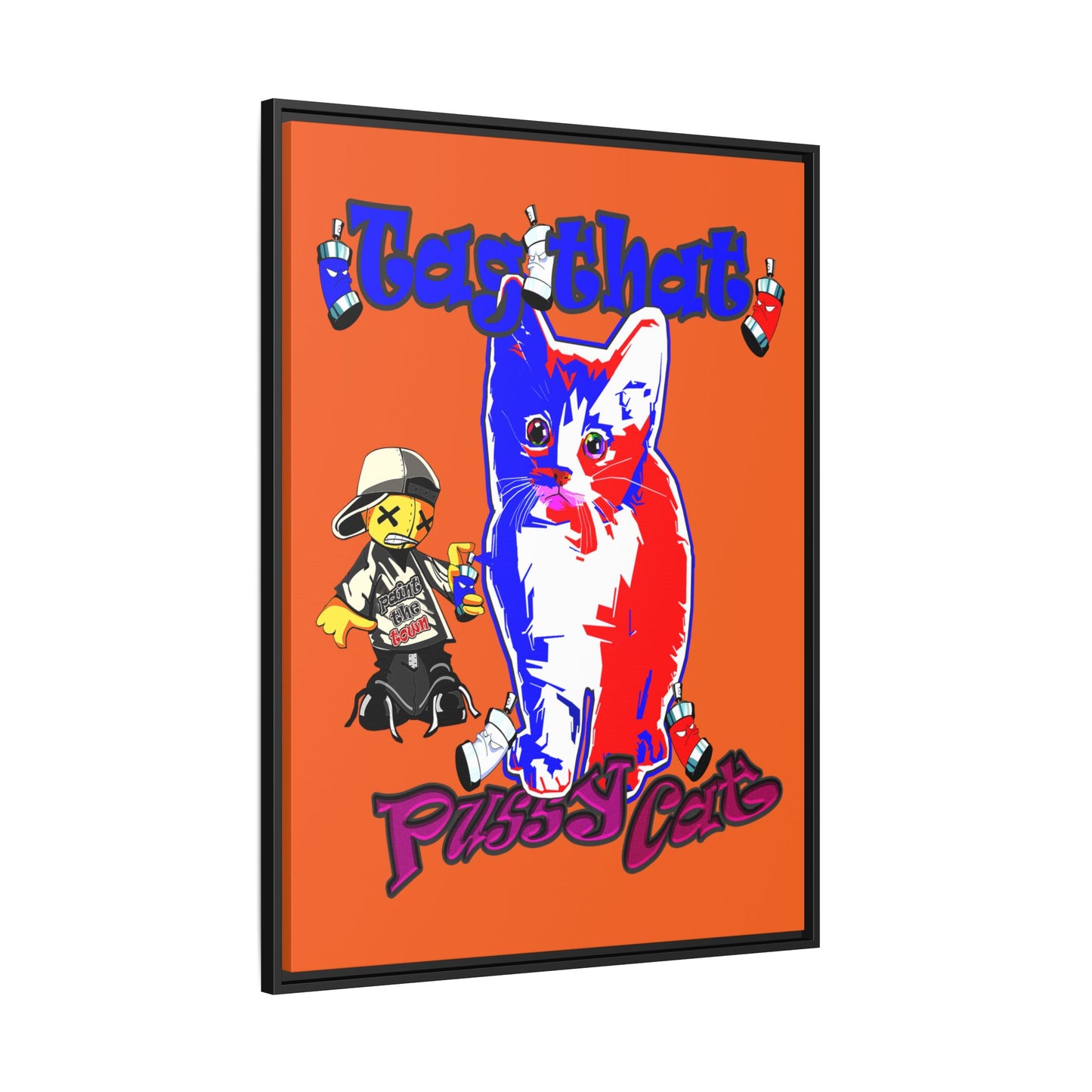 tag that - framed canvas art (orange)