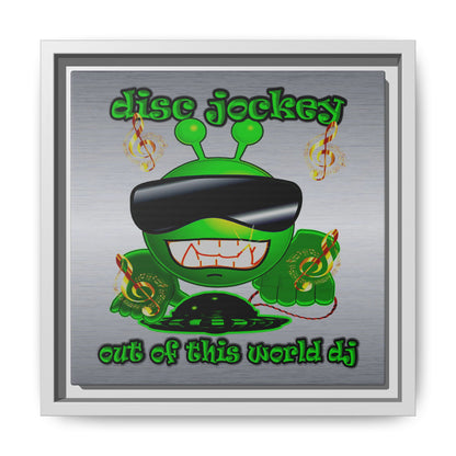 disc jockey - framed canvas art (brushed nickel)