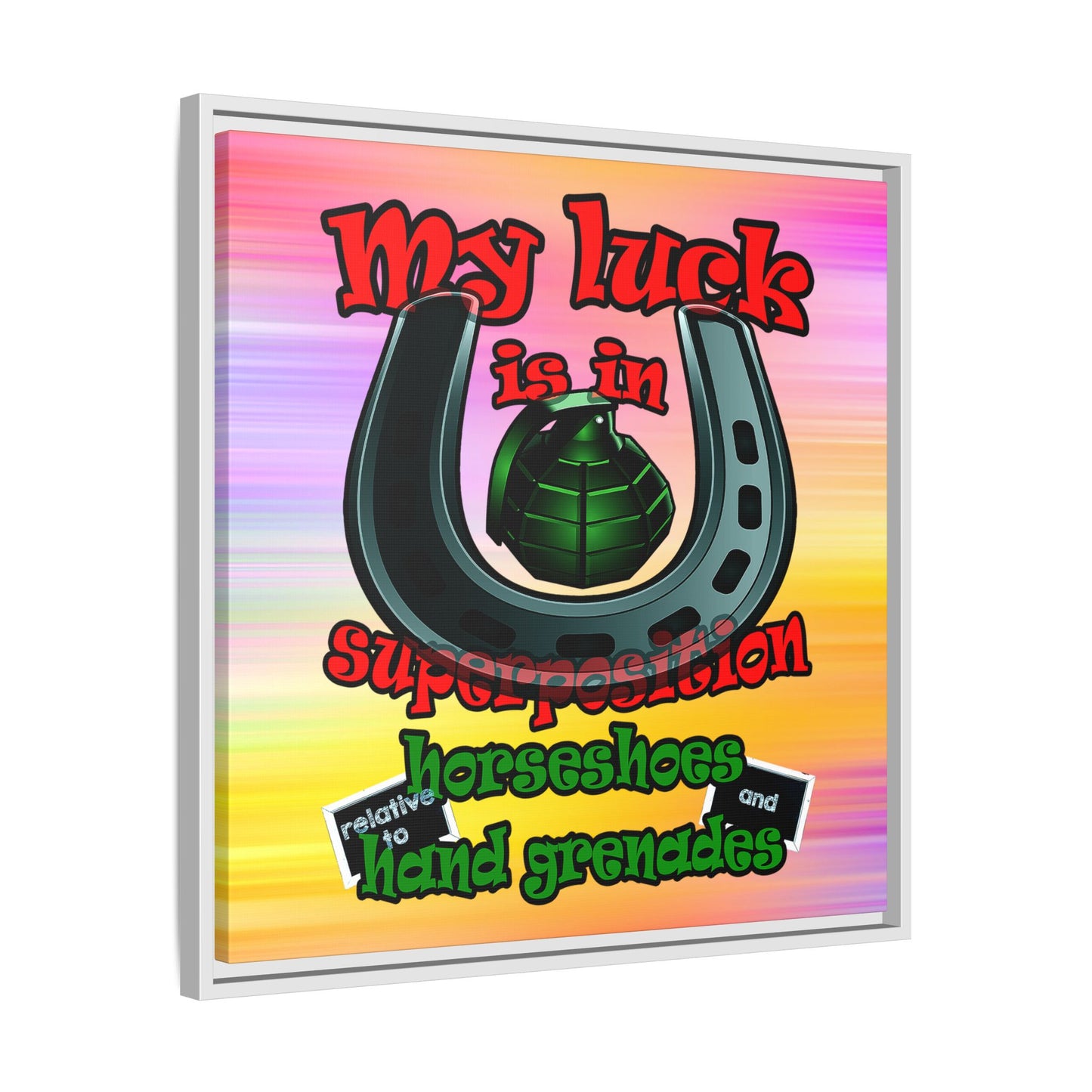 my luck - framed canvas art (color blur)