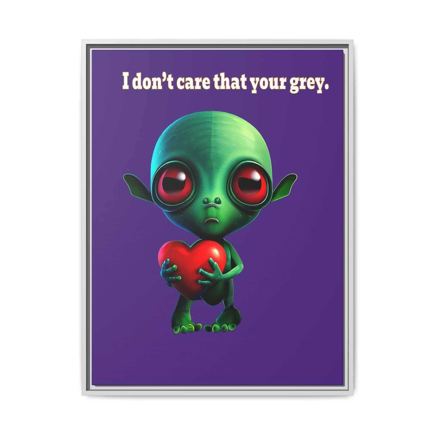 I don't care that your grey - framed canvas art (purple)