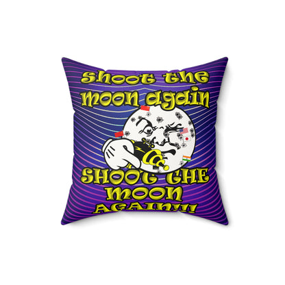 shoot the moon again - Faux Suede Square Pillow - (purple wave)