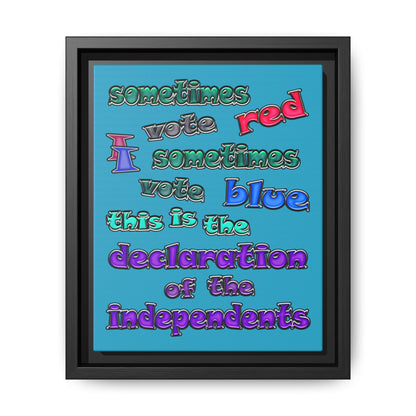 declaration of the independents - framed canvas art (turquoise)