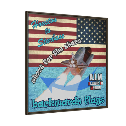 shoot for the stars - framed canvas art (faded blue)