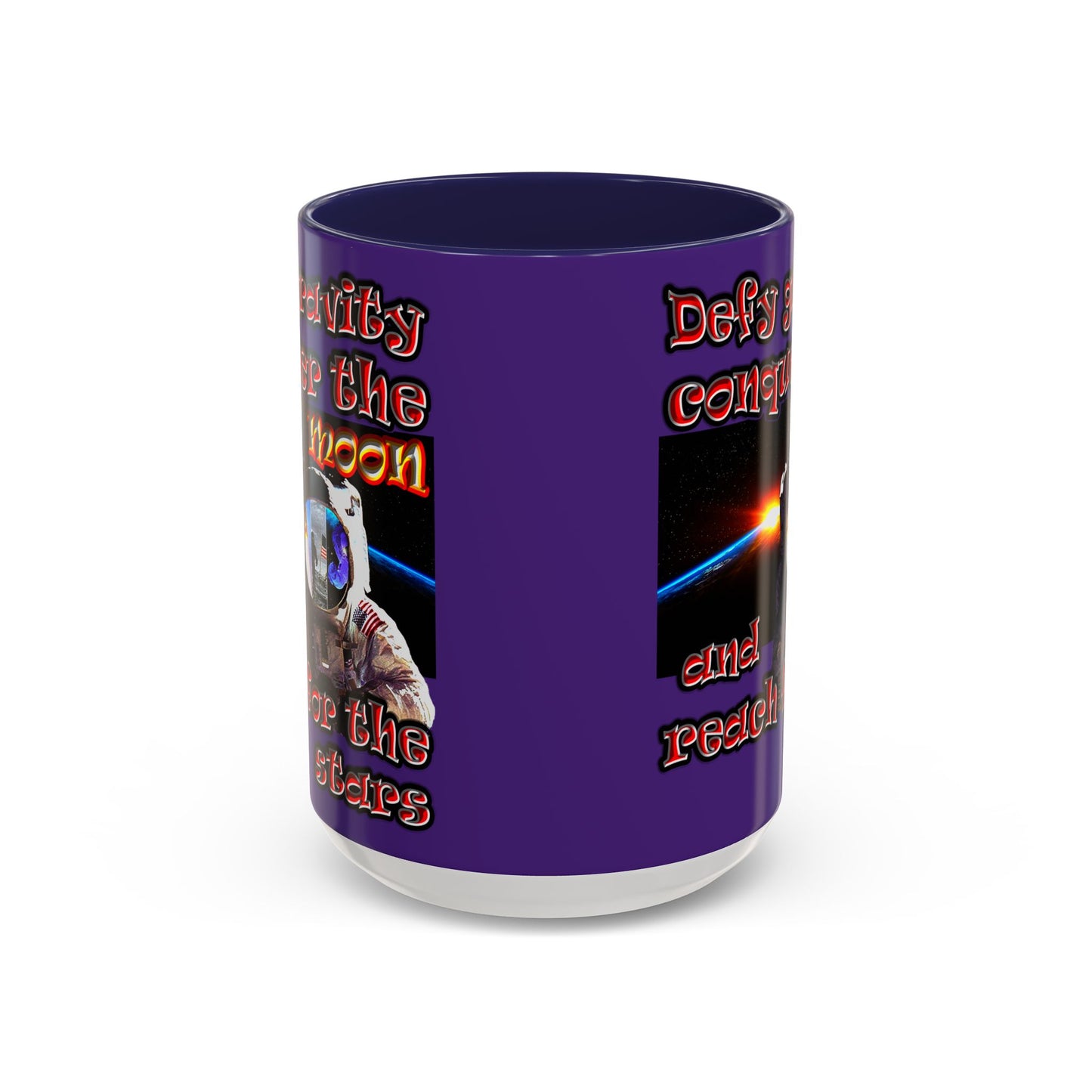 defy conquer reach - Accent Mug (purple)