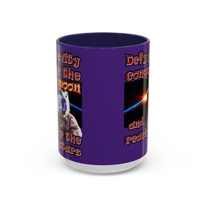 defy conquer reach - Accent Mug (purple)