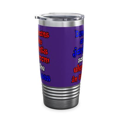 donkeys and elephants - Ringneck Tumbler, 20oz (purple)