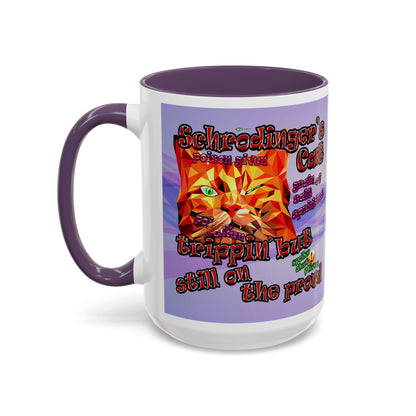 schrodinger's cat - Accent Mug (light blue-pink wave)