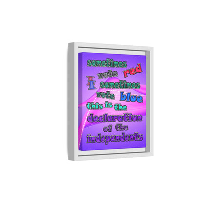 declaration of the independents - framed canvas art (purple-pink wave)