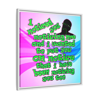 noticed you noticing - framed canvas art (light blue-pink wave)
