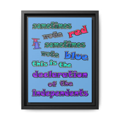 declaration of the independents - framed canvas art (light blue)