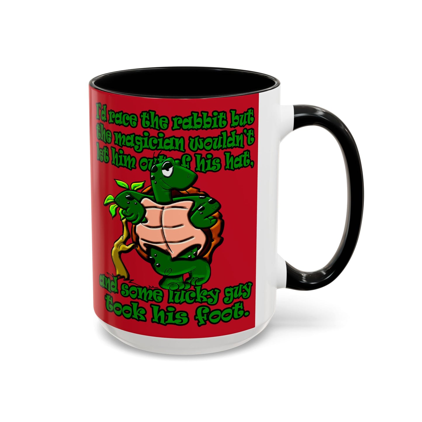 turtle race - Accent Mug (dark red)