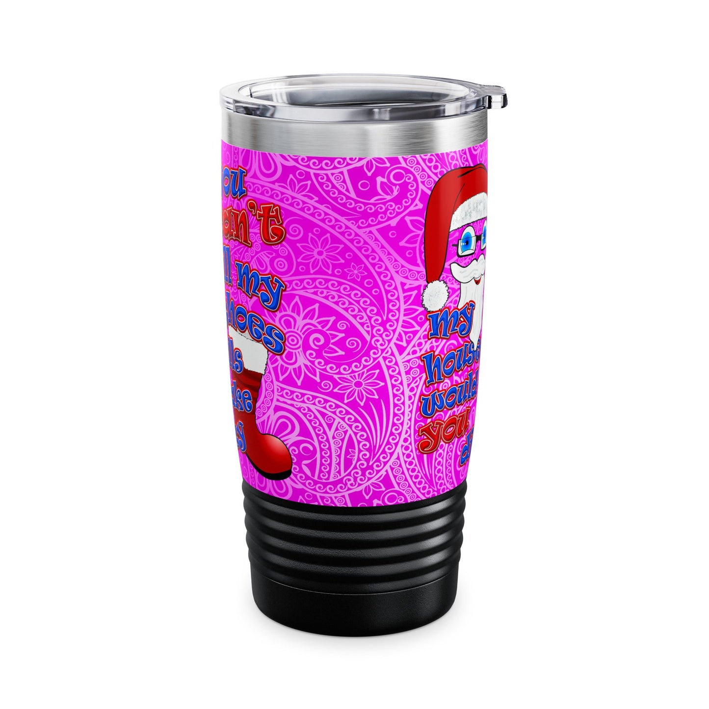 santa's shoes - Ringneck Tumbler, 20oz (pink swirl)