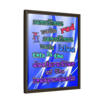 declaration of the independents - framed canvas art (blue-white wave)