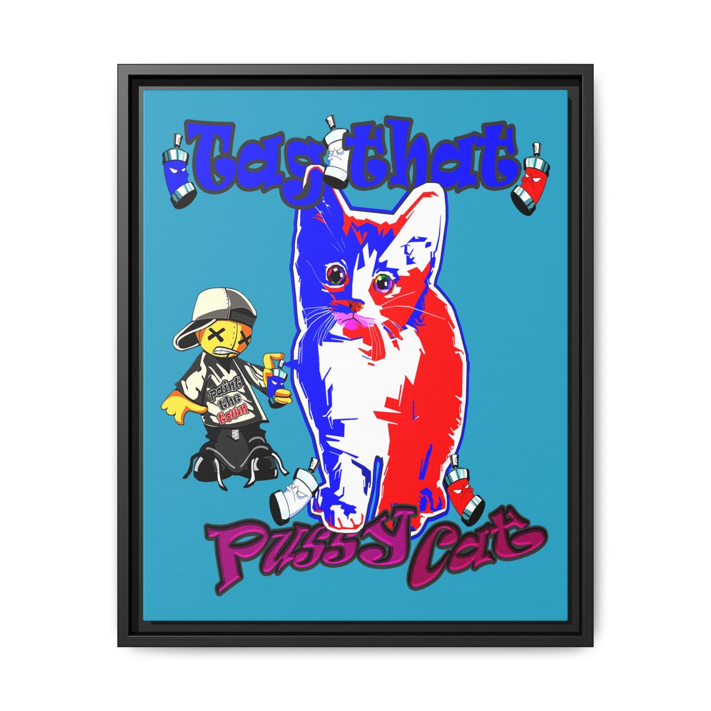 tag that - framed canvas art (turquoise)