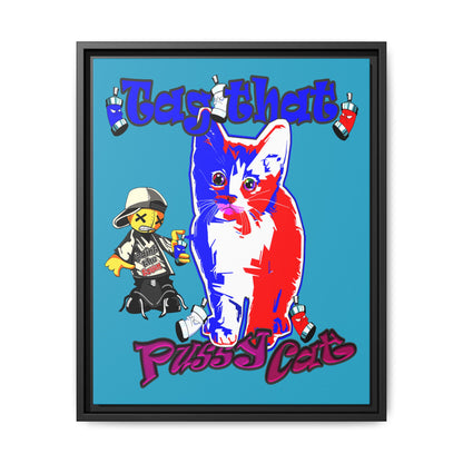 tag that - framed canvas art (turquoise)